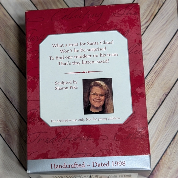 Vintage Hallmark 1998 Kitty Keepsake Ornament Purr-fect Little Deer - Picture 8 of 8